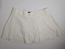 Brandy Melville Cream Pleated Mini Skirt Back Zip EUC