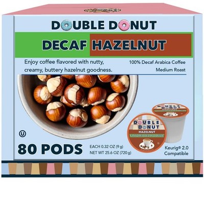 Double Donut Flavored Decaf Coffee, Decaf Hazelnut Coffee, Decaf Coffee Pods for