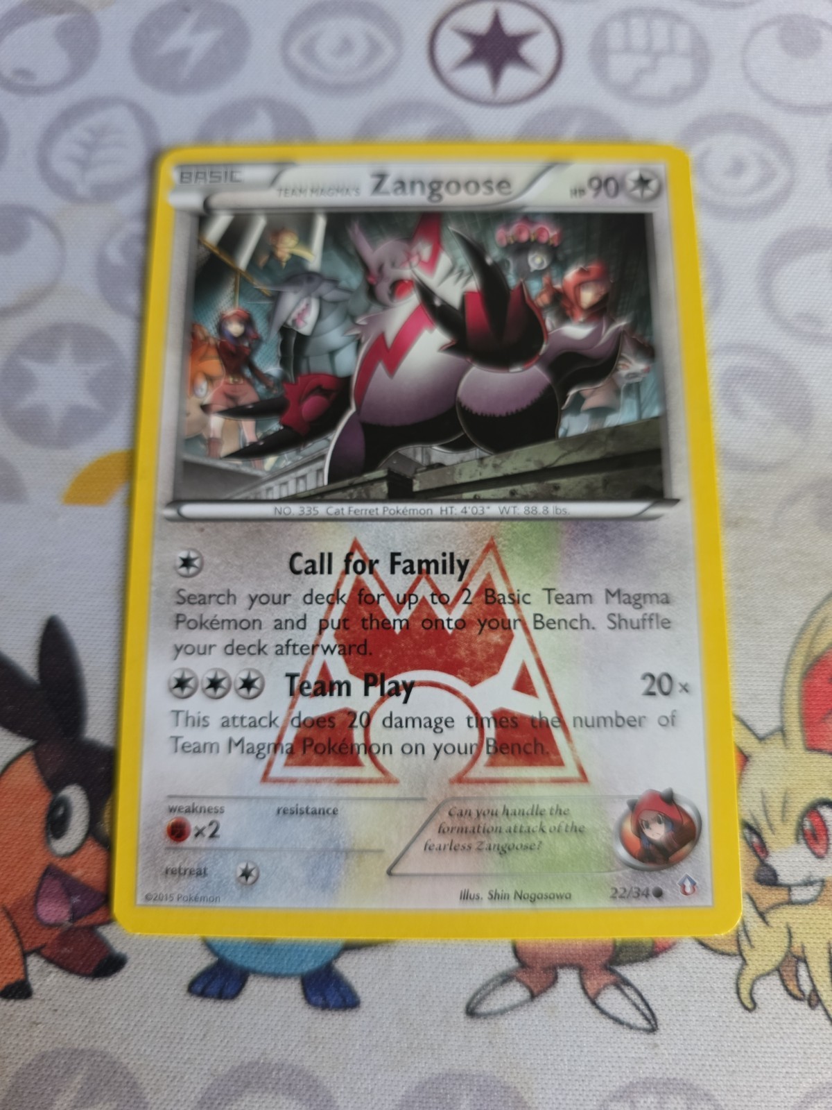 Team Magma's Zangoose 22/34 LP Double Crisis Common Pokemon