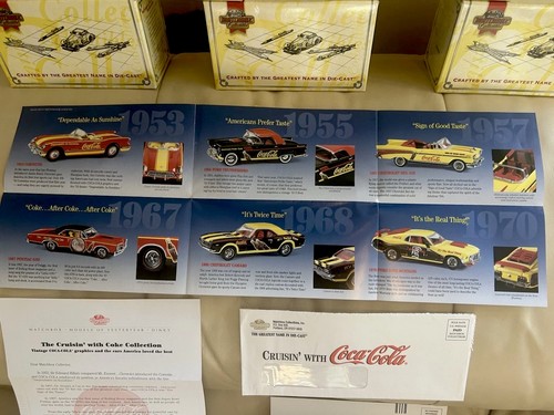 1995- Matchbox- Coca Cola-Cruisers- 6 Car Set/ With Factory Papers- MIB - Afbeelding 8 van 9