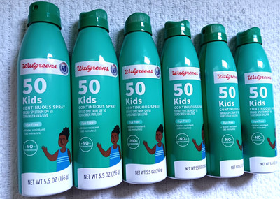 Walgreens SPF 50 Kids Broad Spectrum Sunscreen Spray 5.5 oz Lot 12/2027 & 2/2028