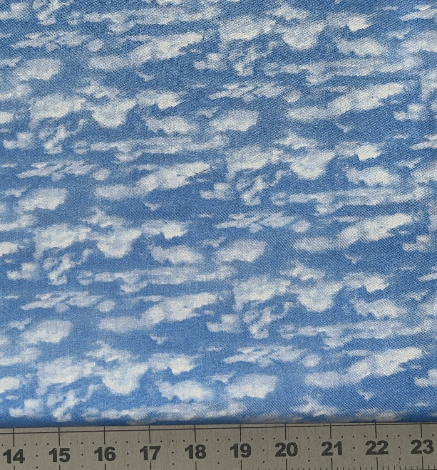 Sky Blue Small Clouds Landscape Medley Fabric by Elizabeths Studio - 1 YARD
