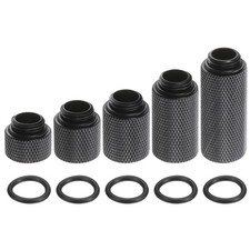 5Pcs G1/4" Male to Female Extender Fitting 15,20,25,35,45mm, Black