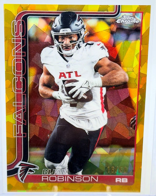 2025 Topps Chrome Sapphire- Bijan Robinson #16 Gold Refractor 16/50 SP