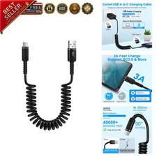 Fast Charger Cable Coiled USB C for Car 3FT Android Auto Type A to C