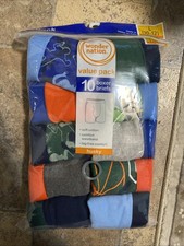 Boys Wonder Nation 10 Pack Multi Color Boxer Briefs Size L/G 10-12 NEW Cotton