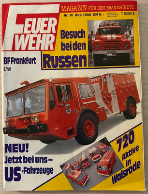 Fire Engine Magazine No.10 Oct.1988! BF Frankfurt/MAIN/FW Walsrode/LFS Bruchsal