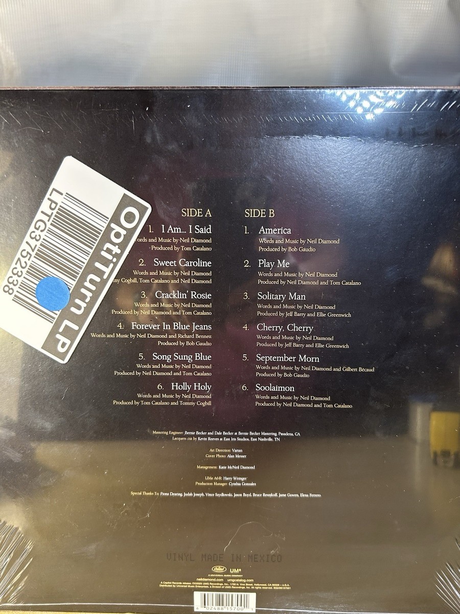 Neil Diamond All Time Greatest Hits (2-LP Clear Vinyl, 2020