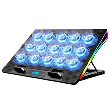 Laptop Cooling Pad, Gaming Laptop Fan Cooling Pad with 15 Quiet Fans, RGB Lap...