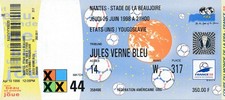 TICKET: WORLD CUP 1998 FRANCE - USA v Yugoslavia (@ Nantes) MATCH 44- UNUSED
