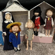 Vintage Eden Toys Madeline Paris Wardrobe Carrying Case with Set Of 5 8” Dolls