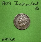 1909 Indian Head Cent / Penny 1c Vg Very Good