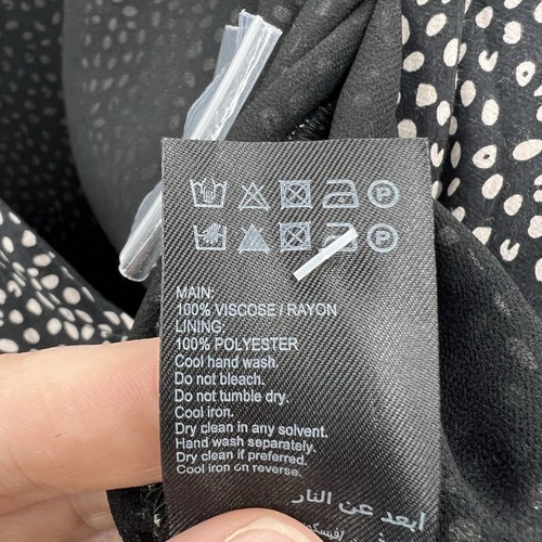 Neuwertiger Samt Jumpsuit Damen UK 8 schwarz weiß gepunktet Kordelzug Taille - Bild 12 von 13