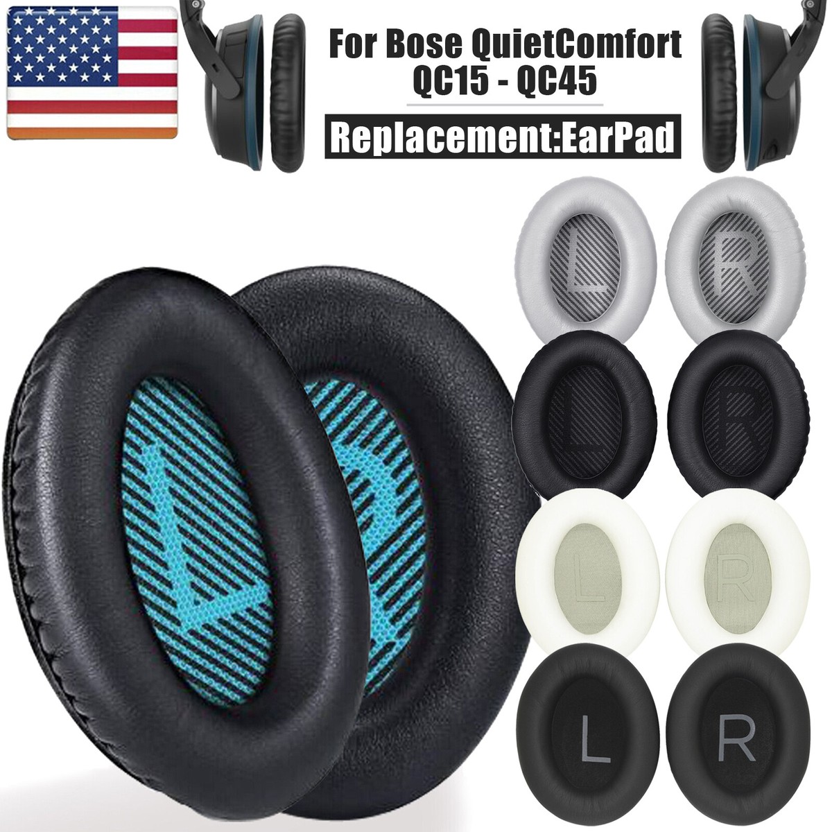 Soft Ear Pads Cushion For Bose QuietComfort QC15 QC25 QC35 QC45 AE2  Headphones