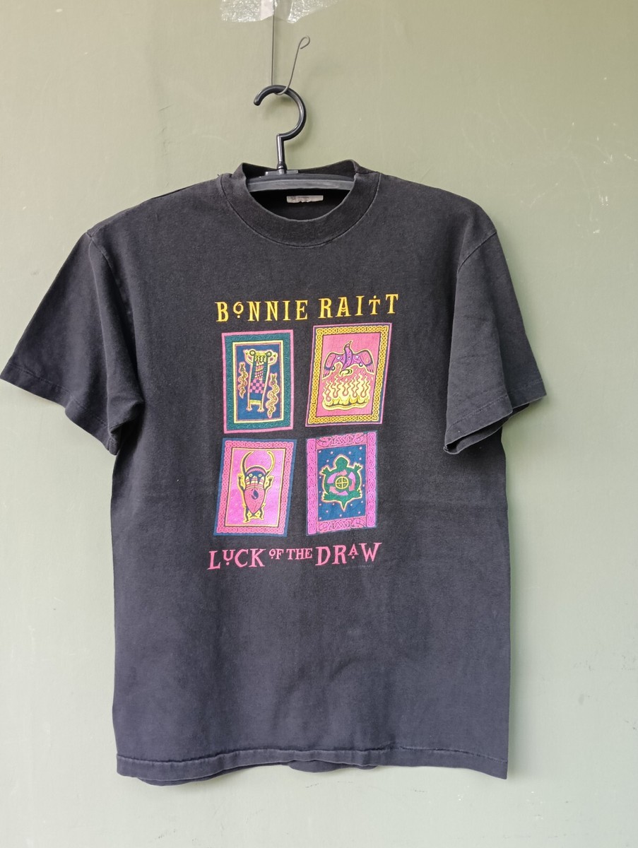 Bonnie Raitt Little Feat Tシャツ Vintage 1995 Bonnie Raitt Tour T-Shirt Classic Black Unisex