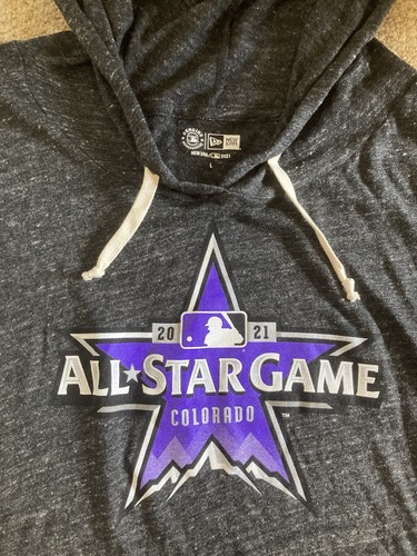 New Era Mens Large Size Black Mix All Star Game Colorado Stretch Thin Hoodie New - Picture 3 of 8