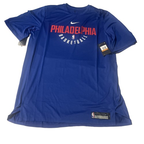 Philadelphia 76ers Shooting Shirt Blau Herren Nike Dri-Fit Player Issued 2XLT
