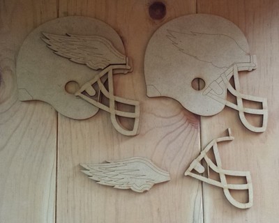 Philadelphia Eagles unfinished helmet wood cutouts (set of 2) | eBay