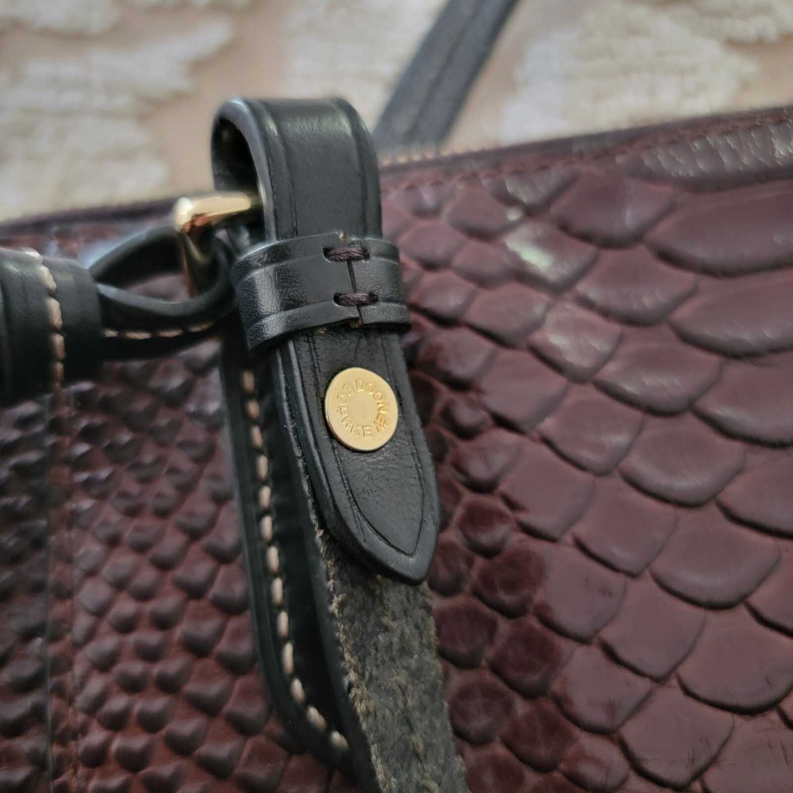 Dooney & Bourke Dark Brown Python Snakeskin Embos… - image 24