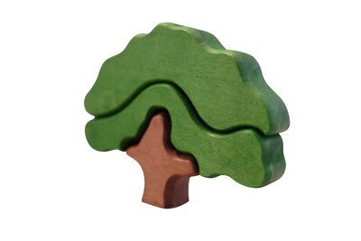 Holzfigur Eiche klein Baum HolzWald Spielfiguren aus Holz handbemalt geschnitzt