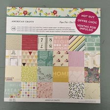 American Crafts 5th And Frolic 12 X 12 Scrapbook Paper Pad NEW 48 Sheets