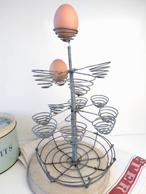 Vintage Draht Eierturm rustikal Landhaus Landhausstil primitive Kitchenalia 