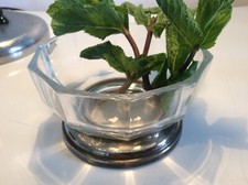 Italy Ornate Bowl Art Deco Coupelle Centerpice Bleach Crystal Silver Plated Signed