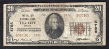 1929 $20 TYII THE TELL CITY NATIONAL BANK TELL CITY, IN NATIONAL CH. #5756