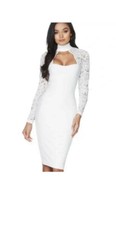 NOOKIE Womens Lady Lace Midi Dress In White Size XS