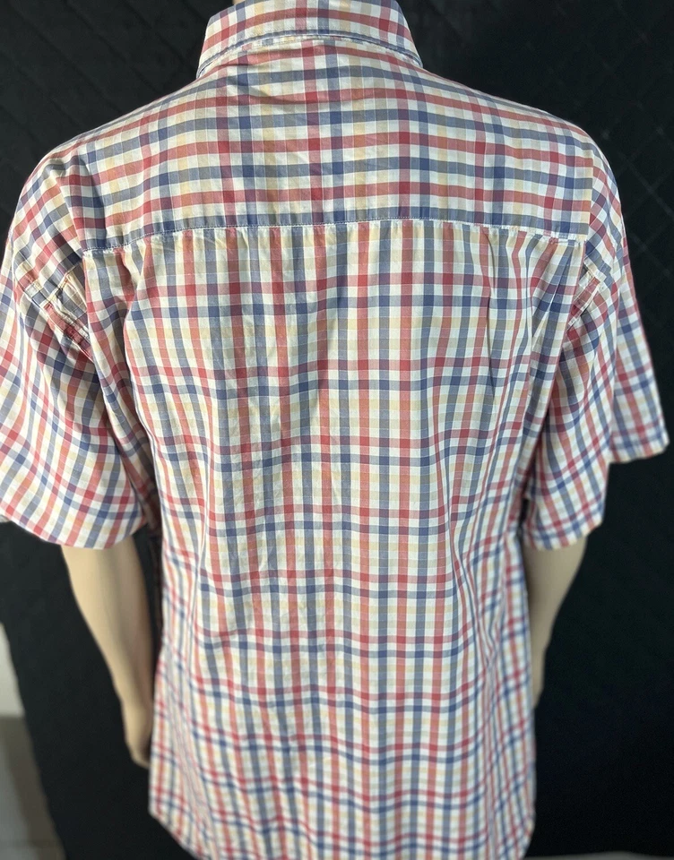 Cutter & Buck sz 3X Plaid Button Down Cotton Colorful Men's Short Sleeve Shirt - Image 2 of 4