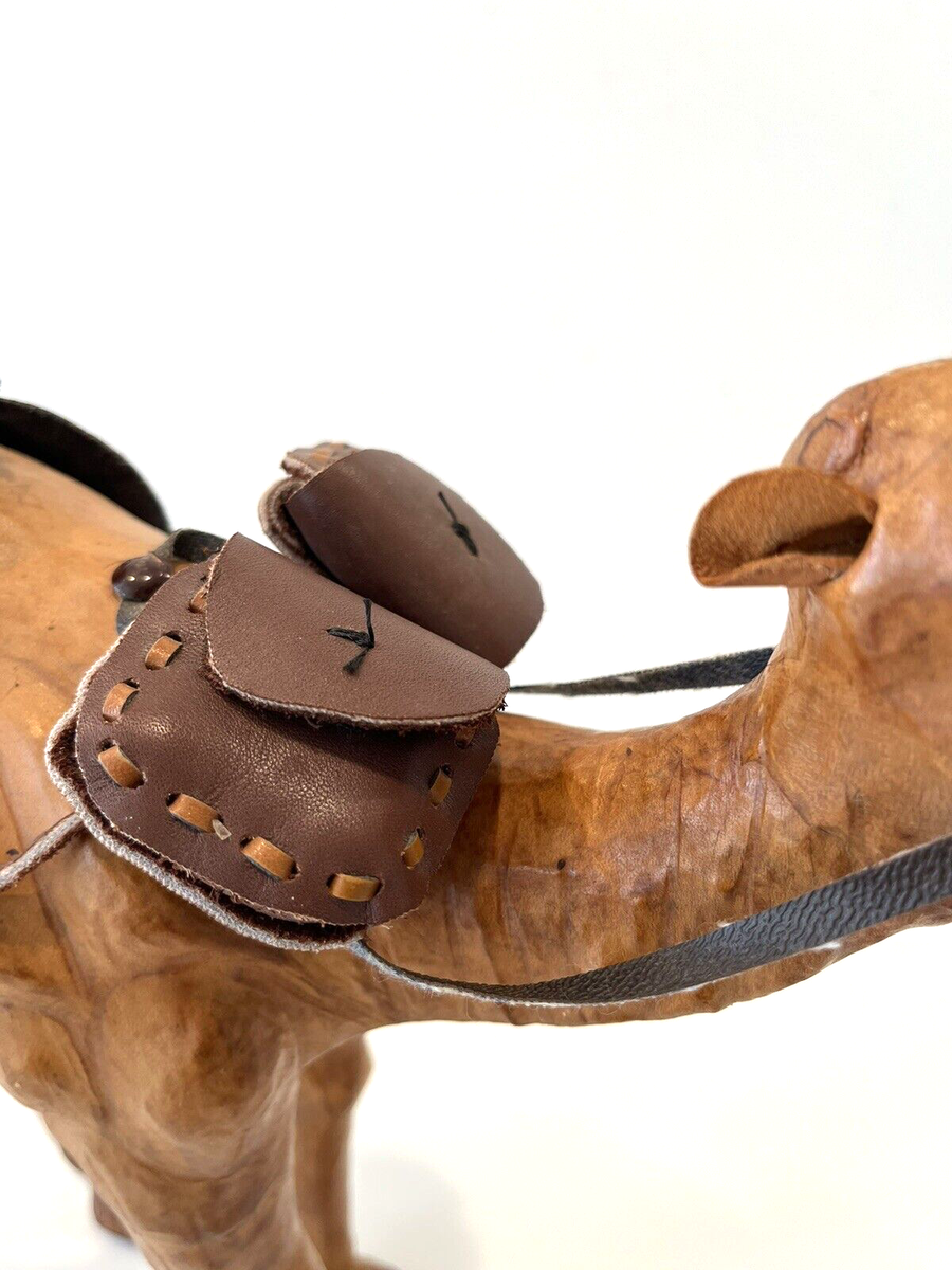 Antique VTG Large Camel Figure Dromedary Leather-Clad 12