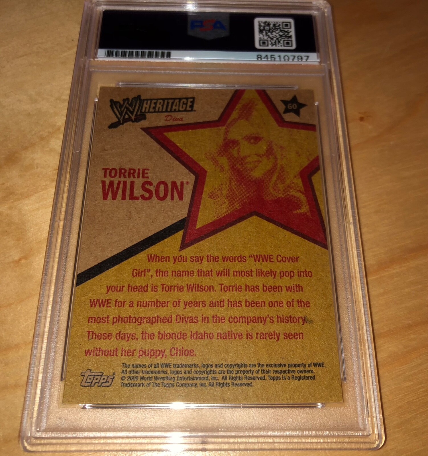 Torrie Wilson 2006 Topps Heritage WWE Divas #60 PSA Signed Card Auto RARE A view 2