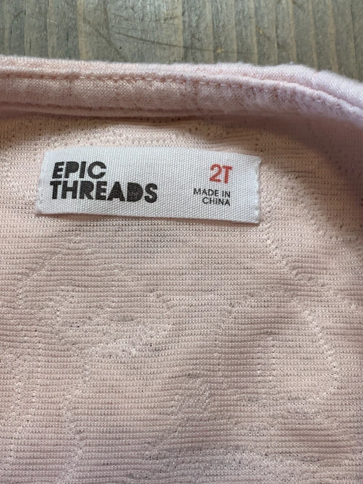 Vestido Epic Threads Bebé Niña Manga Corta Rosa Claro Floral Acampanado Talla: 2T Foto 4 de 4