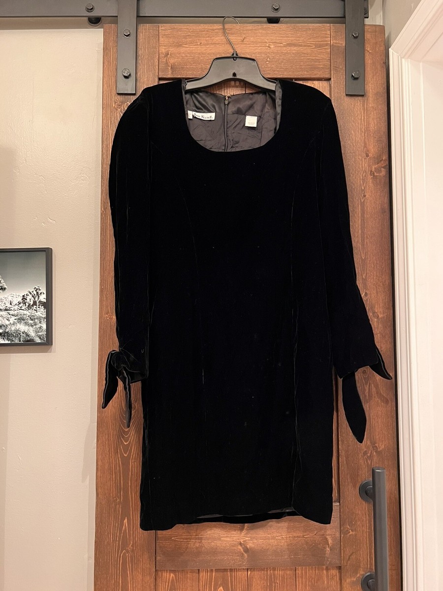 vintage 80s 90s Y2K anne klein II Black velvet dress long sleeve dress Retro 4 vintage 80s 90s Y2K anne klein II Black velvet dress long sleeve dress Retro 4