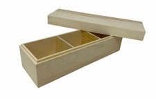 Scatola  legno 3 posti con coperchio porta bustine da the minuterie portaoggeti