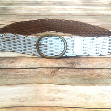 Calvin Klein Vtg Women Braided Leather SZ L Made in India