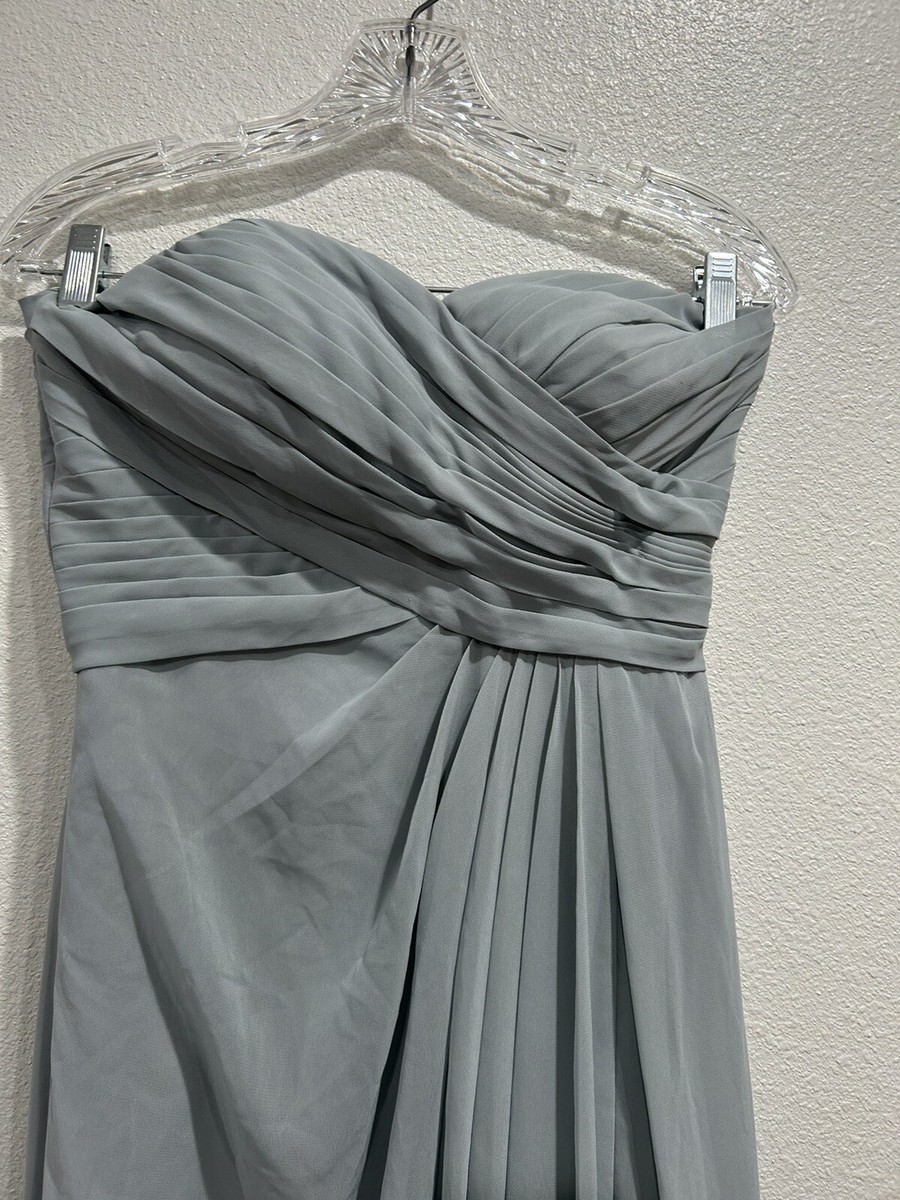 Azazie Strapless Sweetheart Neck Bridesmaid Gown-Steel Grey SZ 4 | eBay