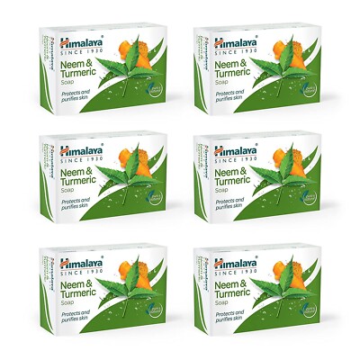 6 X Himalaya Herbals Neem & Turmeric Soap 125 gms each FREE SHIP