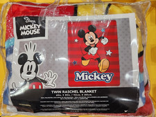 DISNEY MICKEY MOUSE TWIN RASCHEL BLANKET 60in x80in TRUE STAR 100 POLYESTER NWT
