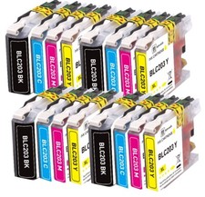 16PK XL Replacement Ink Set fits Brother LC203 MFC-J680DW MFC-J880DW MFC-J885DW