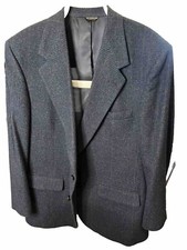 Bill Blass Lord and Taylor blazer men  s pure camel hair blue Glen plaid 46R