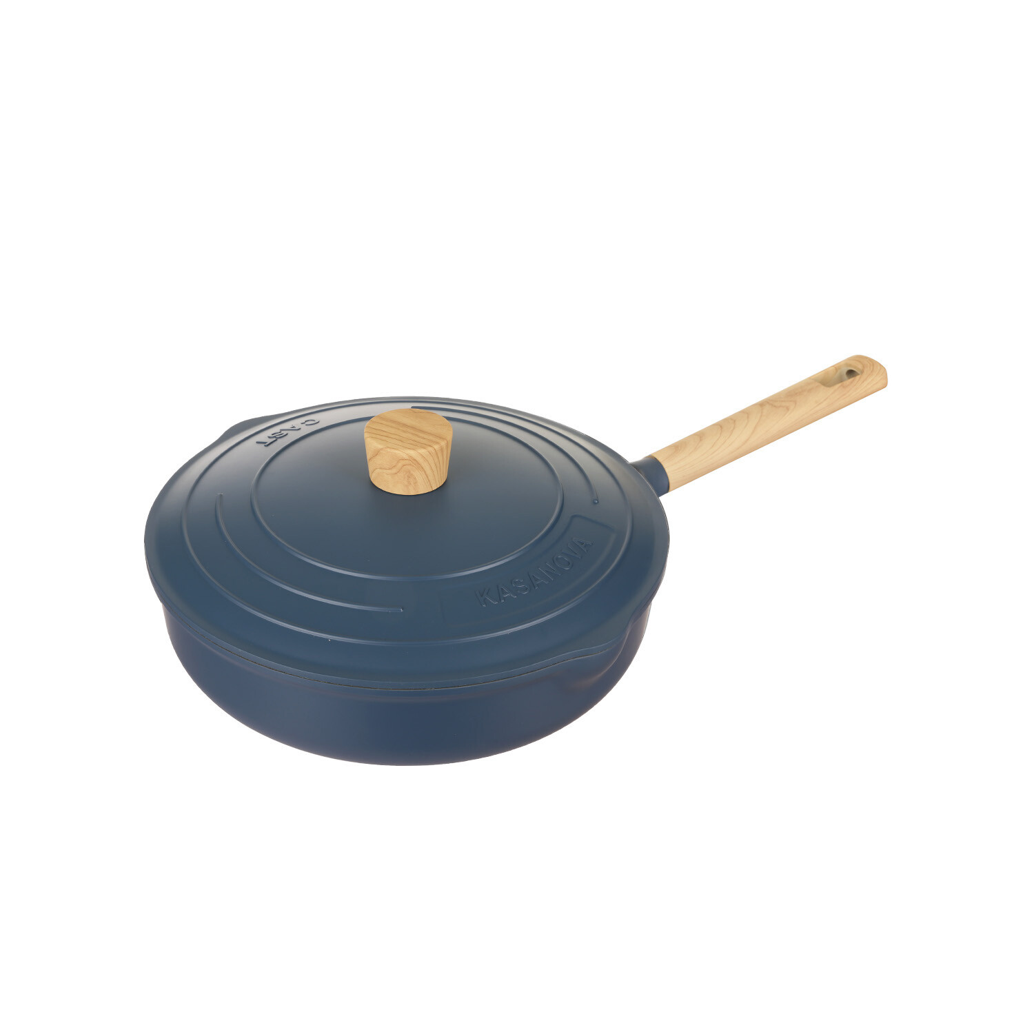 KASANOVA Padella alta 28 cm con coperchio blu Pot Art blu Cottura