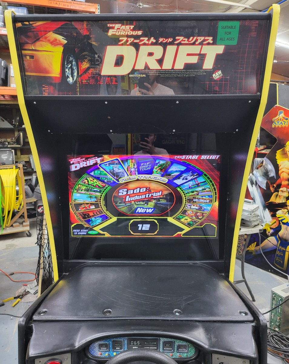 Fast and Furious DRIFT Deluxe Sit Down Arcade Driving Video Game