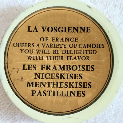 Vintage Pastillines Bonbon Candy Drops Tin Made In France ,Rare