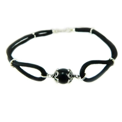 Bracciale Su Coccu onice argento portafortuna Sardegna regolabile Filu