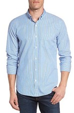 Kenneth Cole Black Label Slim Fit Button Down Striped Sport Shirt, New with Tags