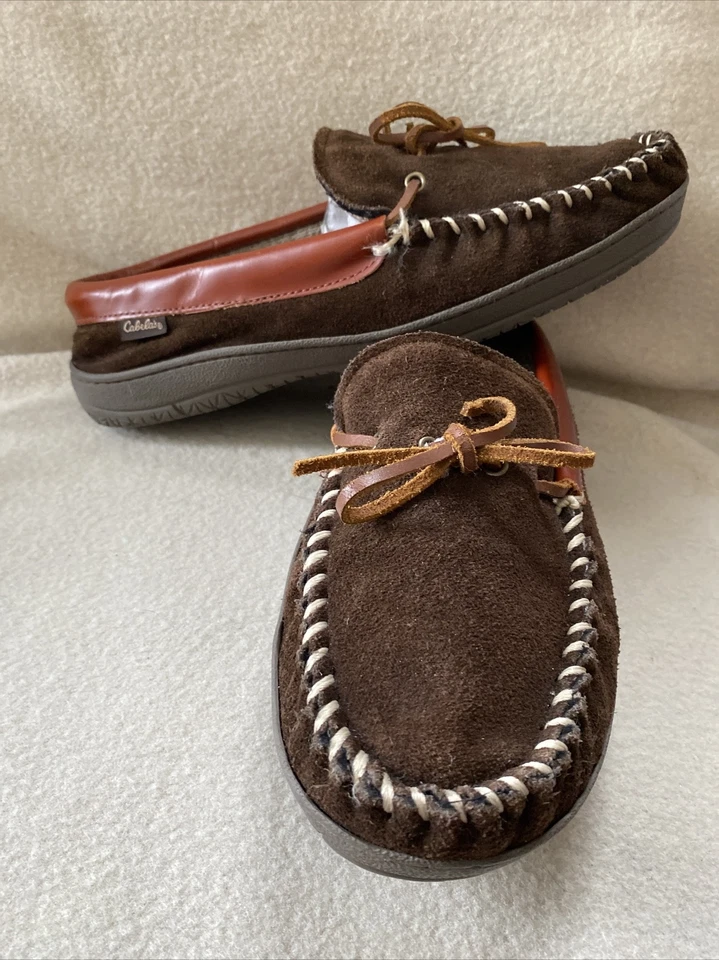 CABELA'S Marrón Gamuza Suela Antideslizante, Mocasines Fácil de Encargar Zapatillas Para Hombre Talla 10 Foto 3 de 4