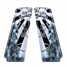 Custom 1911 Full Size Diamond Polish Ergonomic Acrylic Grips Loyalty Black