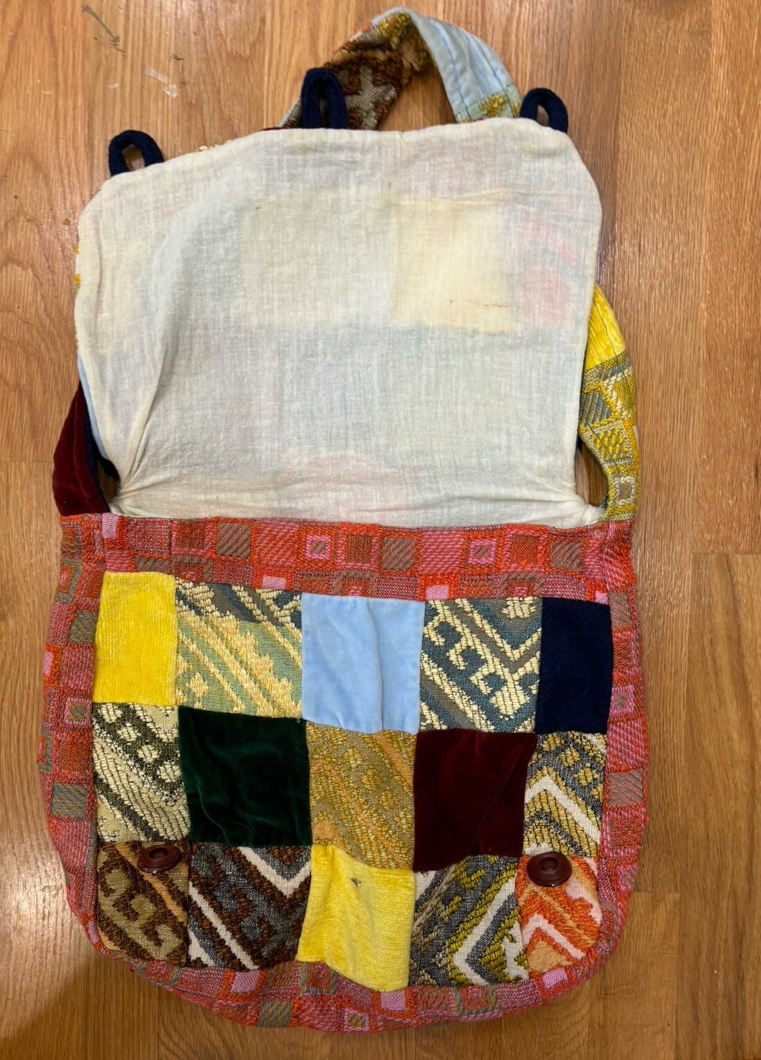 Patchwork Mixed Materials Shoulder Bag - image 5