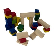 HANDMADE WOODEN BUILDING BLOCKS HAND-PAINTED, NON-TOXIC, MONTESSORI LEARNING TOY